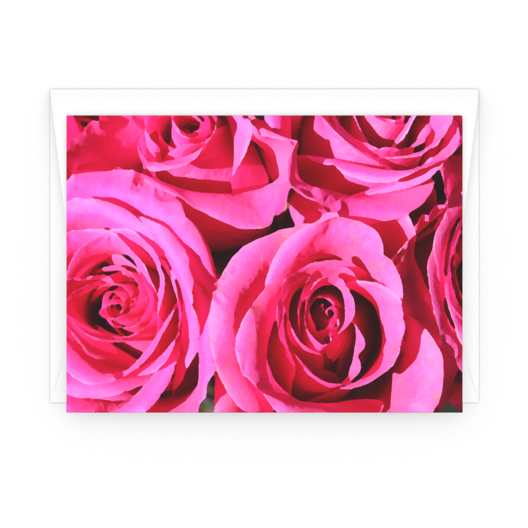 Zephirine Roses Pink - All Occasion Cards - 3 card pack