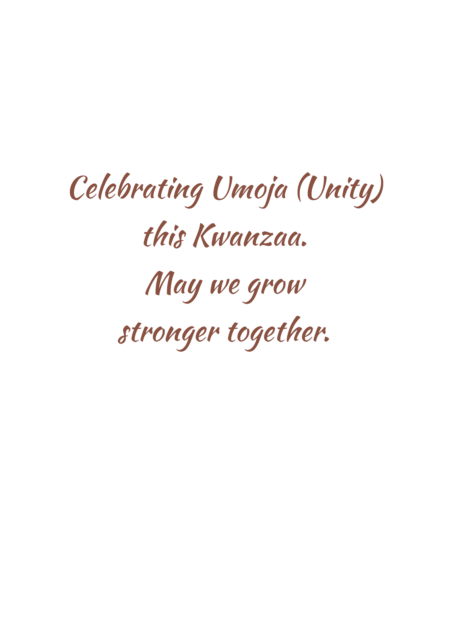 Kwanzaa Cards - Stronger Together - 10 Card Pack