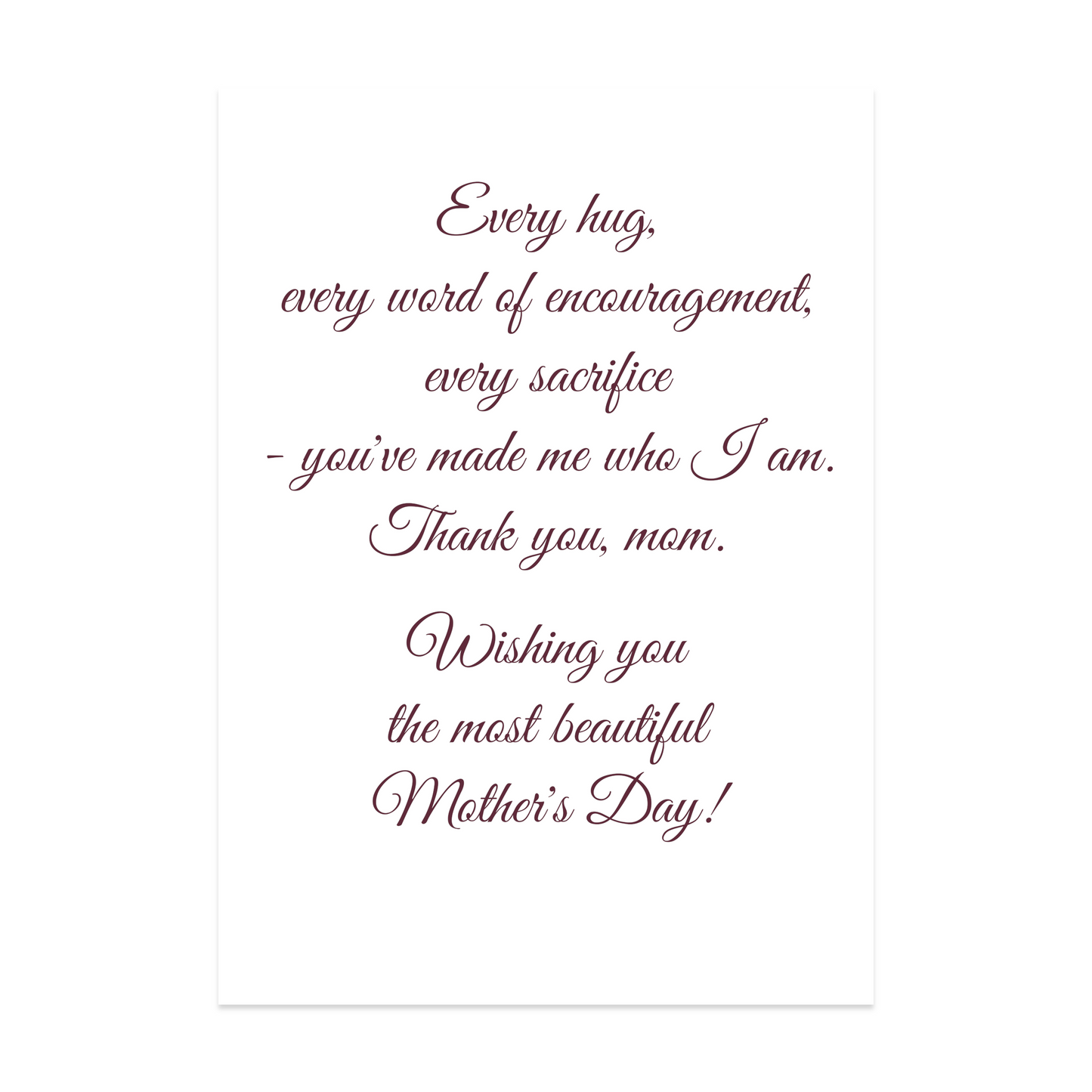 Mother's Day Card - White Rose Petals