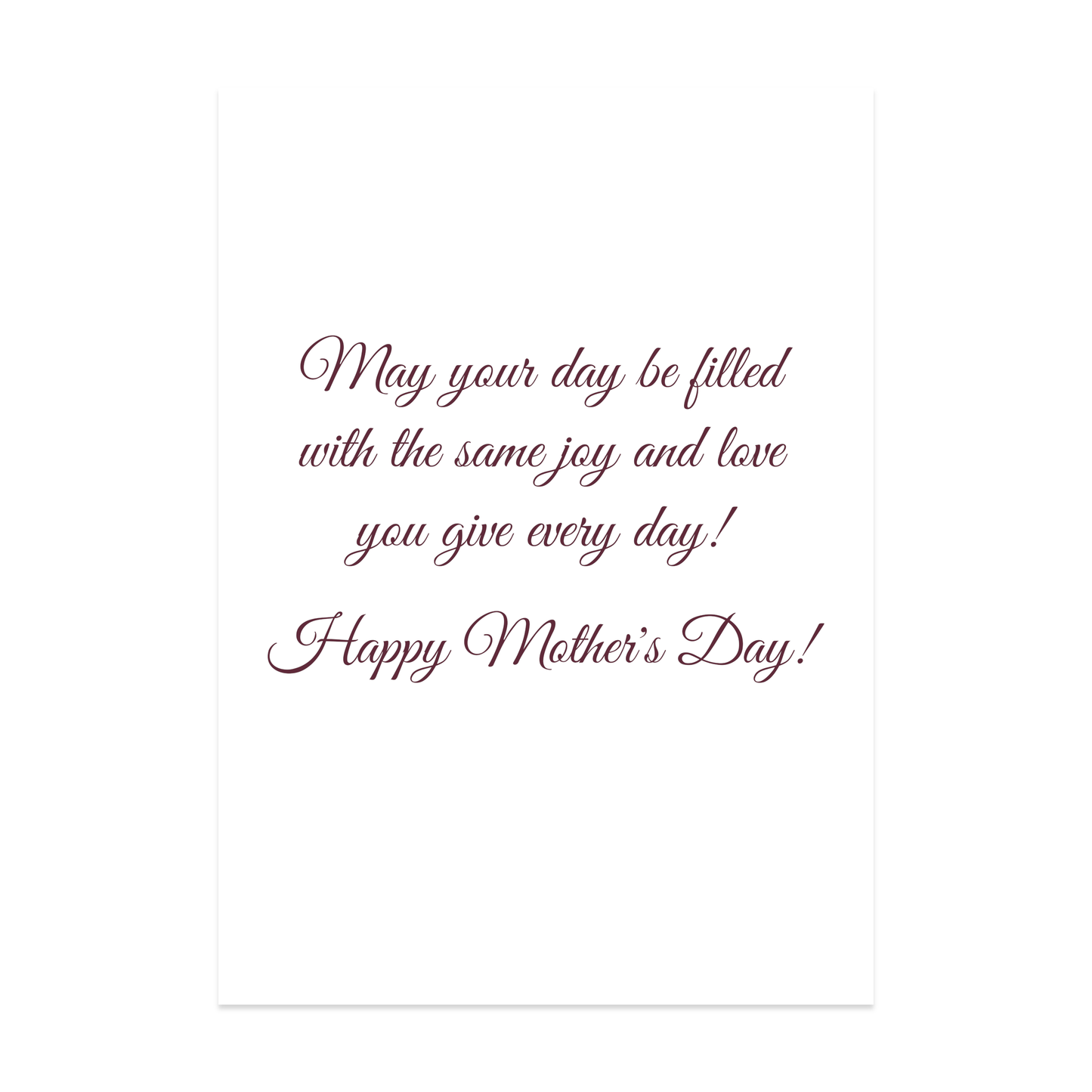Mother's Day Card - Afternoon White Rose