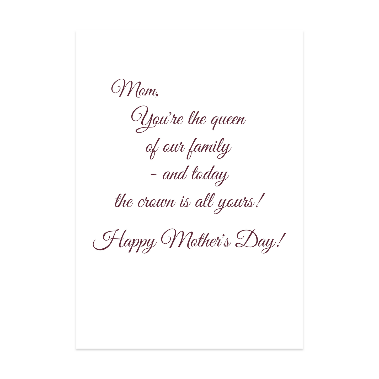 Mother's Day Card - Garden Rose