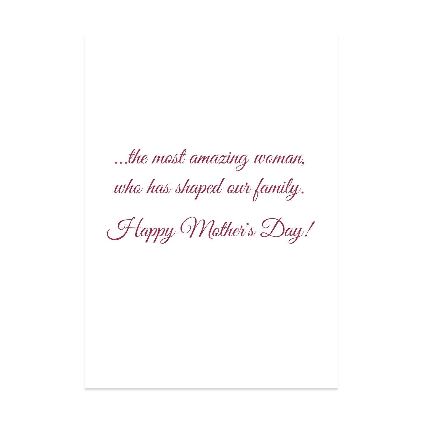 Mother's Day Card - Red-Pink Rose