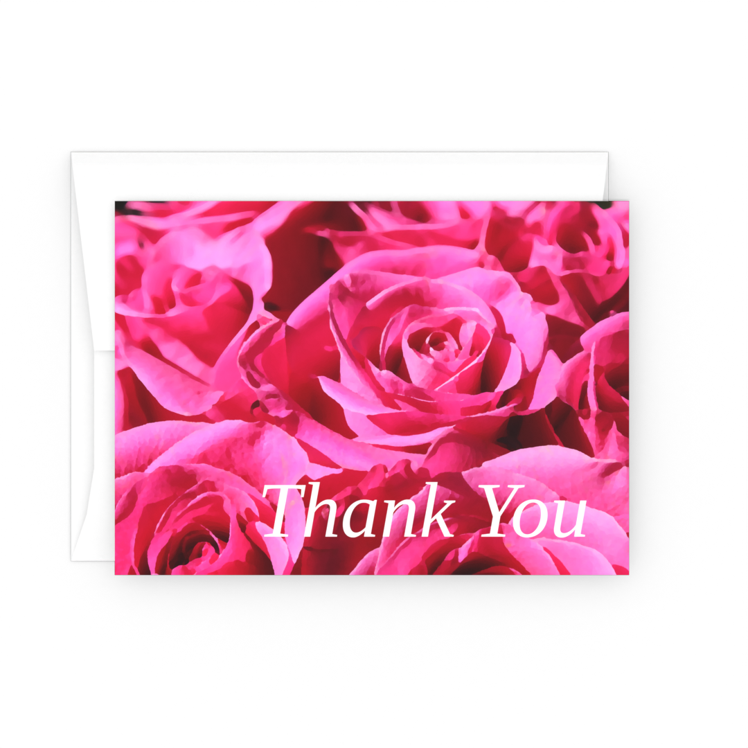 Zephirine Roses Pink - Thank You Cards - 10 card pack