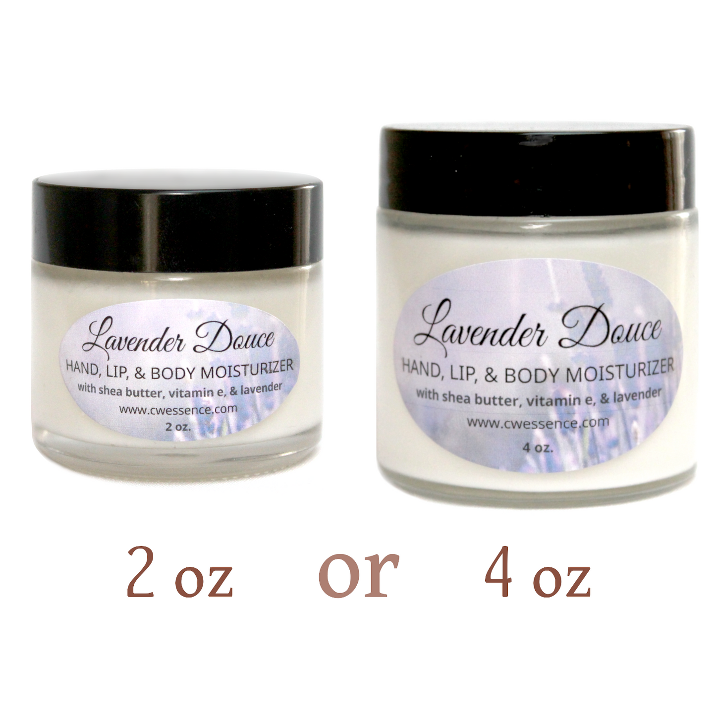 Lavender Douce - Body Moisturizer Cream - 2 or 4 oz jar