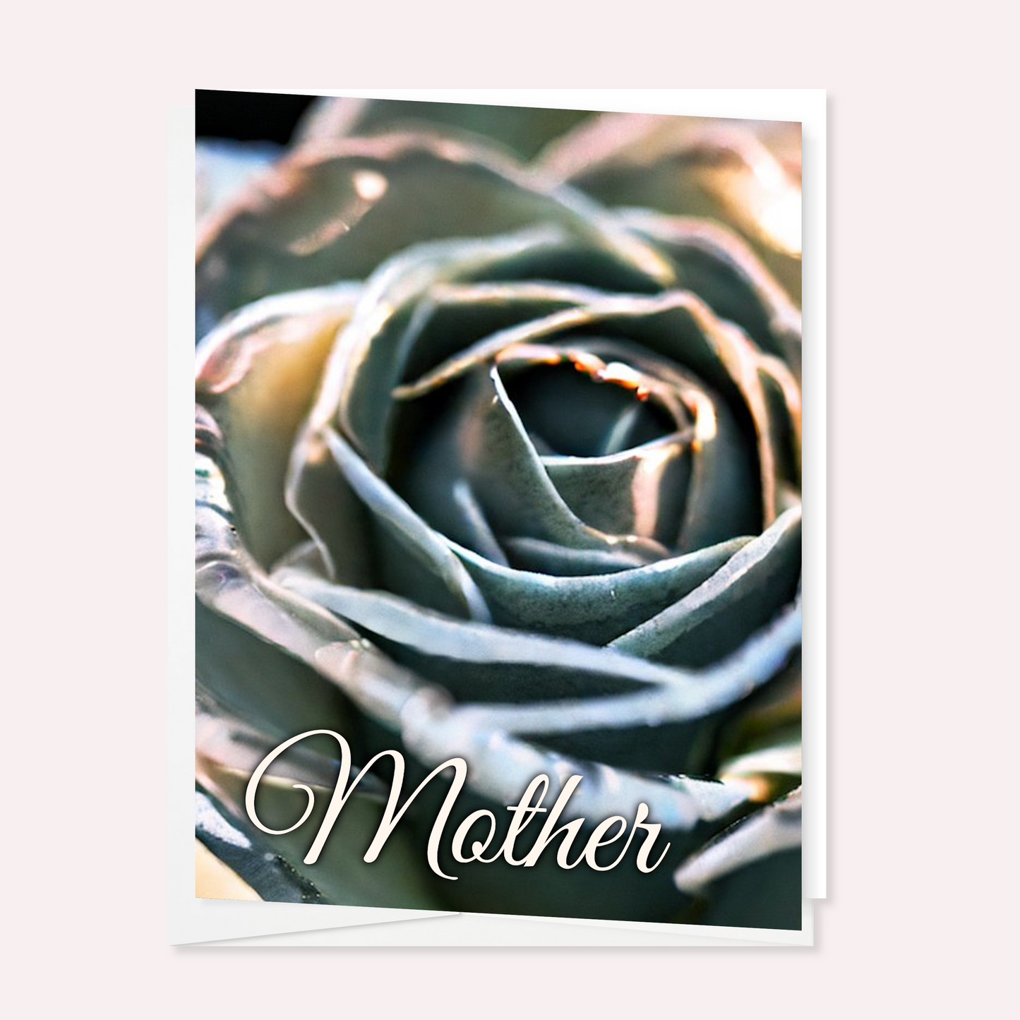 Dark Green Glass Rose - Mother's Day Card