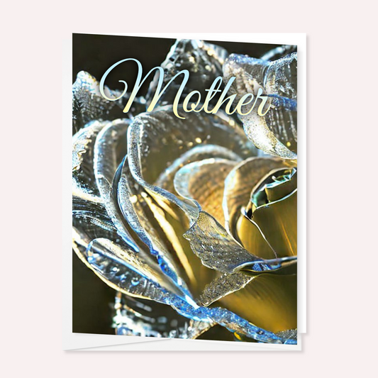 Gold Glass Rose - Mother's Day Card