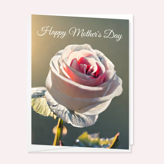 Pink Glass Rose - Mother's Day Card