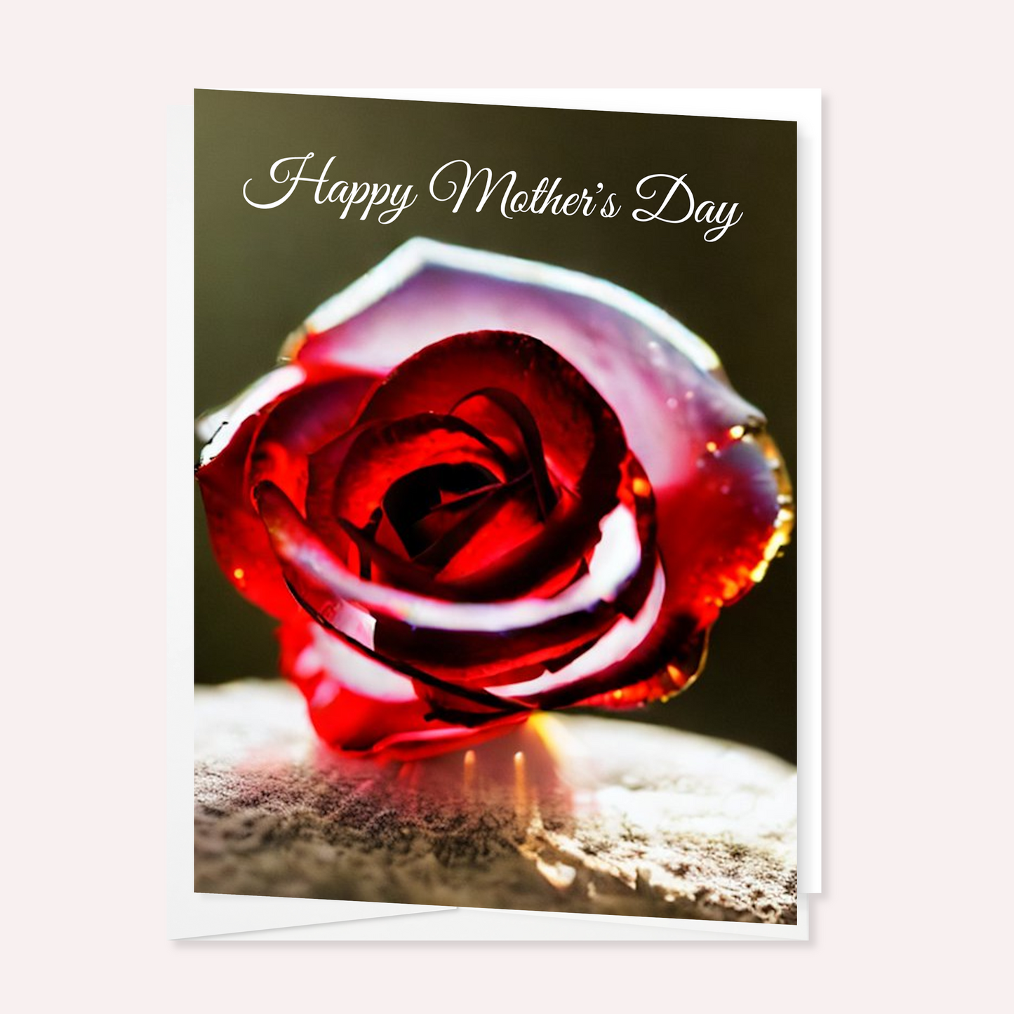 Red Glass Rose - Mother's Day Card