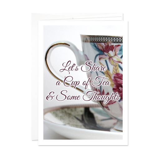 Tea Invitation Card - Let's Share A Cup - 5 Card Pack