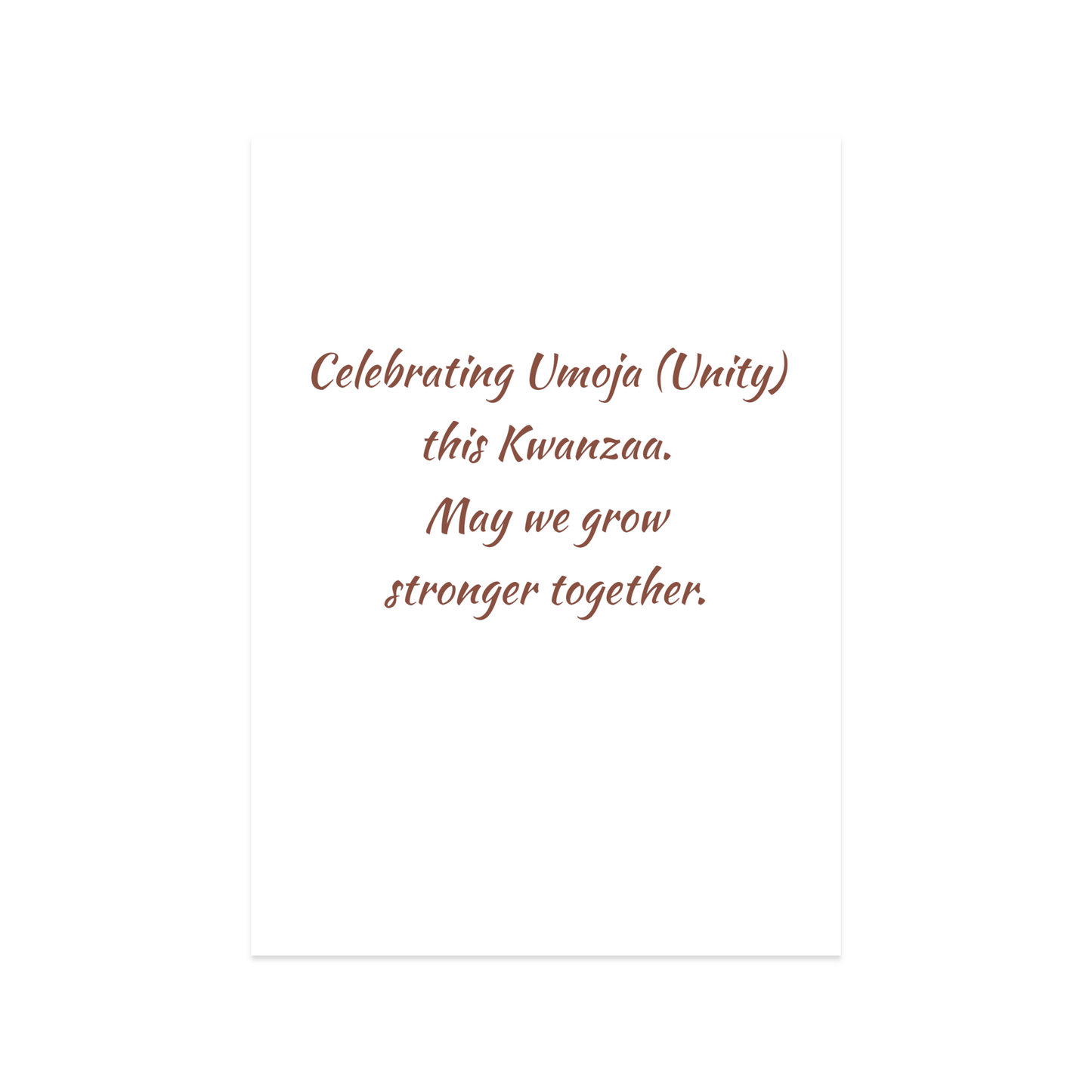 Kwanzaa Cards - Stronger Together - 12 Card Pack | for Family Members, Loved Ones, Friends, Someone Special, Acquaintances