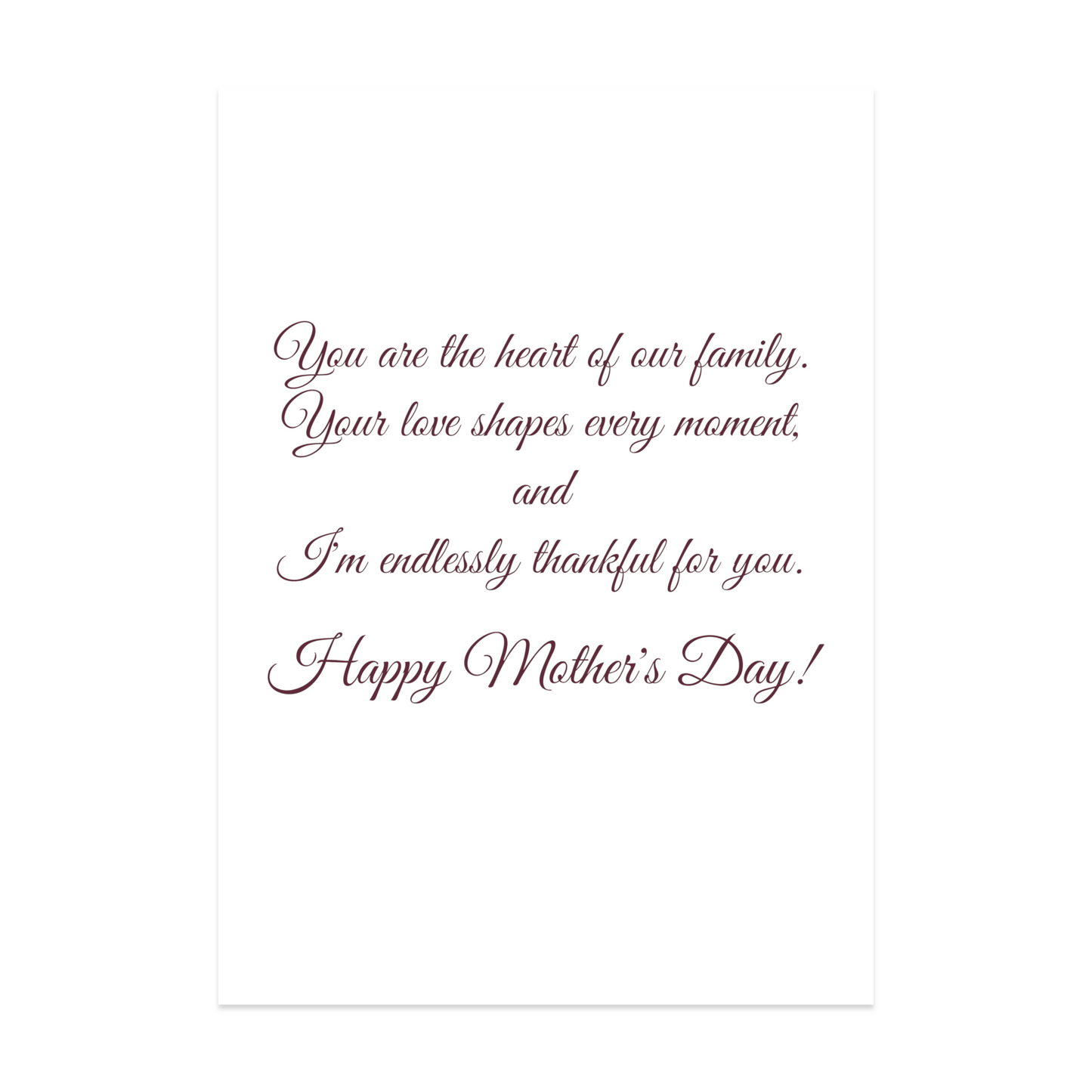 Mother's Day Card - Pink Rose Petals