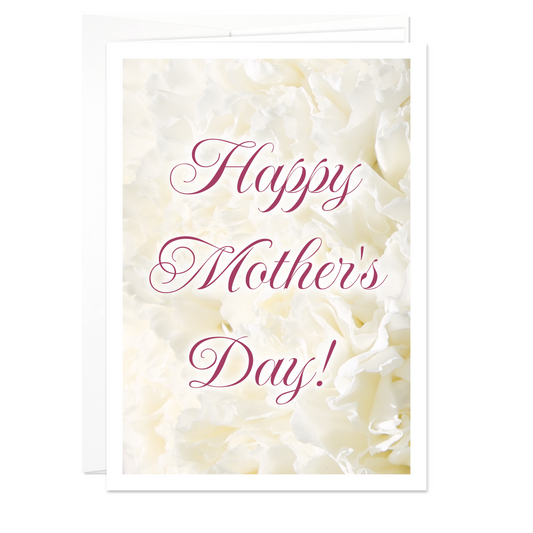 Mother's Day Card - White Rose Petals