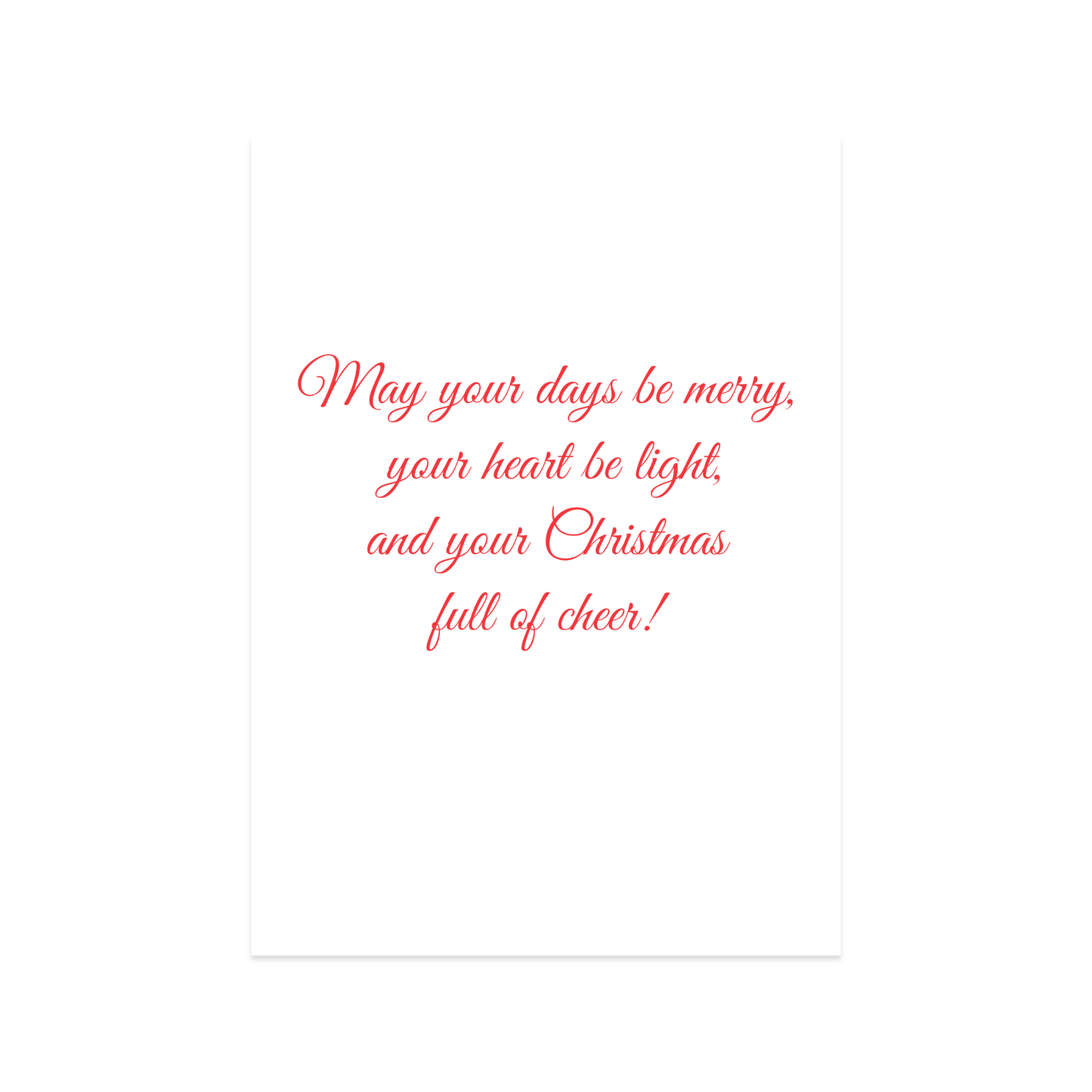 May Your Days Be Merry - Holiday Greeting Card - 12 Card Pack | for Mother, Father, Child, Aunt, Uncle, Grandmother, Grandfather, Friend